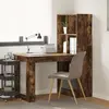 vidaXL Bureau avec étagère avec stockage Chêne fumé 122 x 67 x 145 cm
