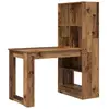 vidaXL Bureau avec étagère avec stockage Bois Ancien 122 x 67 x 145 cm