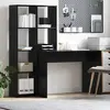 vidaXL Bureau Chêne noir 138.5 x 55 x 143 cm Bois d'ingénierie