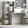 vidaXL Bureau Gris béton 138.5 x 55 x 143 cm Bois d'ingénierie