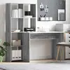 vidaXL Bureau Sonoma gris 138.5 x 55 x 143 cm Bois d'ingénierie