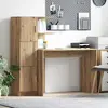 vidaXL Bureau avec rangement  en bois d'ingénierie chêne