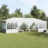 vidaXL Tente de fête  avec 12 côtés blancs 8x4 m PE