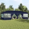 vidaXL Tente de Fête  avec 12 Parois Bleues 8x4 m PE