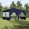 vidaXL Tente de fête  avec 8 parois latérales bleues 4x4 m PE