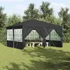 vidaXL Tente de fête  avec 8 parois latérales Anthracite 4x4 m PE