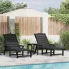 Vidaxl - Mobilier De Jardin Lounge 2 Pcs Noir 53 X 195.5 X 30cm