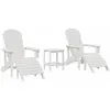 vidaXL Chaise de jardin 3 pcs Blanc Polyéthylène