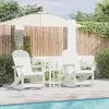 vidaXL Chaises Berçantes Adirondack 2 pcs Blanc 73,5 x 92 x 90 cm HDPE
