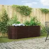 vidaXL Bac de jardin surélevé  marron 240x80x81 cm en acier galvanisé