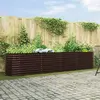 vidaXL Bac surélevé marron  400x80x81 cm en acier galvanisé