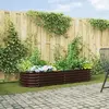 vidaXL Jardinière en acier galvanisé marron 240x80x44 cm