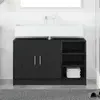 vidaXL Cabinet de salle de bain avec porte Chêne noir 90 x 29 x 55 cm