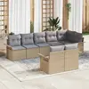 vidaXL Ensemble de canapé de jardin avec coussin 8 pcs Beige polyrotin