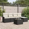 Vidaxl Ensemble De Canapé De Jardin Avec Coussin 6 Pcs Noir Poly Rotin
