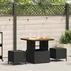 Vidaxl - Ensemble De Salle À Manger Pour Jardin 3 Pcs Noir Poly Rotin