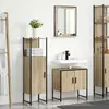 vidaXL Ensemble de mobilier de salle de bain avec étagère 3 pcs Marron