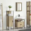 vidaXL Ensemble de mobilier de salle de bain avec étagère 3 pcs Marron