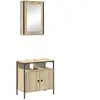 vidaXL Ensemble de mobilier de salle de bain avec étagère 2 pcs Marron