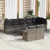 Vidaxl ensemble de canapés de jardin  9 pièces gris poly rotin