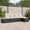 vidaXL Ensemble de canapé de jardin avec coussin 5 pcs Noir Poly rotin