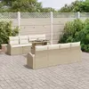 Vidaxl - Ensemble De Canapé De Jardin 7 Pcs Beige Poly Rotin
