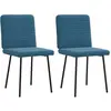 VidaXL Chaises à manger - Lot de 2 - Bleu - Velours