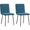 Vidaxl chaises à manger lot de 2 bleu velours