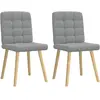 VidaXL Lot de 2 chaise en bois massif pliable interieur H. 86 cm gris