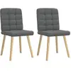 Vidaxl chaises à manger lot de 2 gris foncé tissu