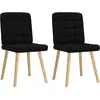 vidaXL Chaise de salle à manger 2 pcs. tissu noir