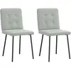 Vidaxl chaises à manger lot de 2 gris clair velours
