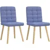 vidaXL Chaises à manger lot de 2 bleu jean tissu