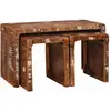 vidaXL Tables d'appoint Multicolore bois de récupération massif