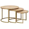 vidaXL Tables basses gigognes 3 pcs Bois de mangue massif et acier