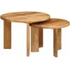 vidaXL Tables gigognes 2 pcs Marron Bois de mangue massif