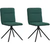 vidaXL Chaises à manger lot de 2 vert foncé tissu