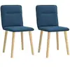 Vidaxl chaises à manger lot de 2 bleu tissu