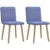 Chaises à manger lot de 2 bleu jean tissu Vidaxl