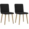 VidaXL Lot de 2 chaise en bois massif non pliable H. 86 cm interieur noir