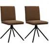 vidaXL Chaise à manger marron similicuir daim