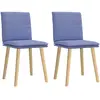 Chaises à manger lot de 2 bleu jean tissu Vidaxl