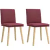 vidaXL Chaises à manger lot de 2 rouge bordeaux tissu