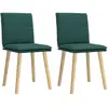 vidaXL Chaise de salle à manger 2 pcs. Tissu vert foncé