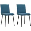 vidaXL Chaise de salle à manger 2 pcs. Bleu velours
