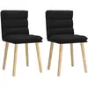 vidaXL Chaise de salle à manger 2 pcs. tissu noir