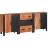 vidaXL Vidaxl Buffet 3 Pcs Marron 55 X 30 X 75 Cm Bois D'acacia Massif