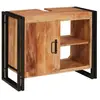 Vidaxl - Meuble Sous-vasque De Salle De Bain Bois D'Acacia Massif, Fer