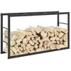 Portant de bois de chauffage noir 110x30x61 cm acier Vidaxl