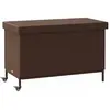 vidaXL Boîte de rangement de jardin et roues marron résine tressée